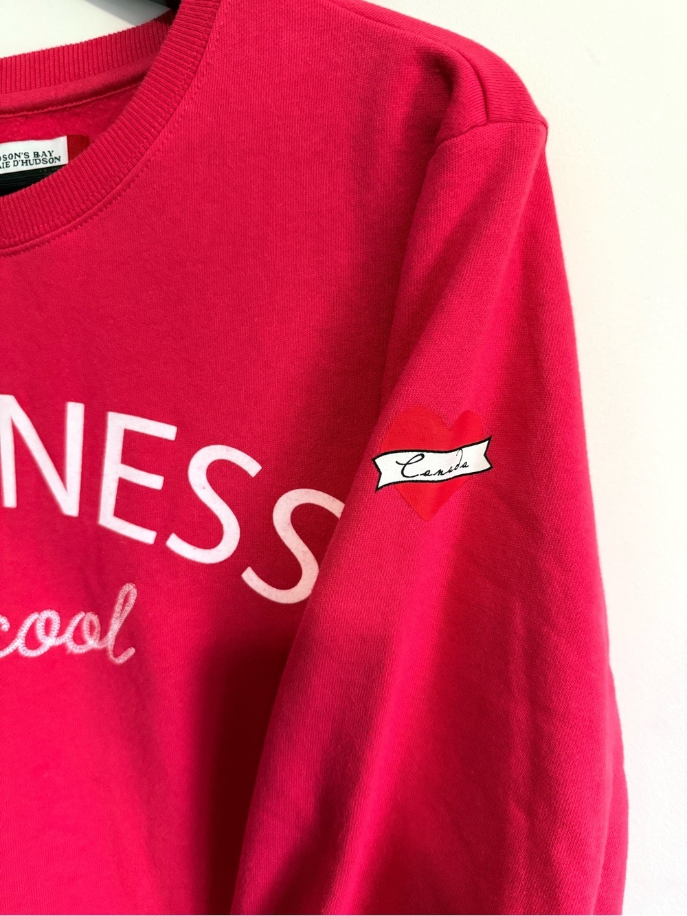 Hudson’s Bay Bright Pink "Kindness is Cool" Crewneck Sweatshirt - Picture 4 of 8